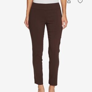 NWT Krazy Larry pull on stretch ankle pants in brown stretch S 6